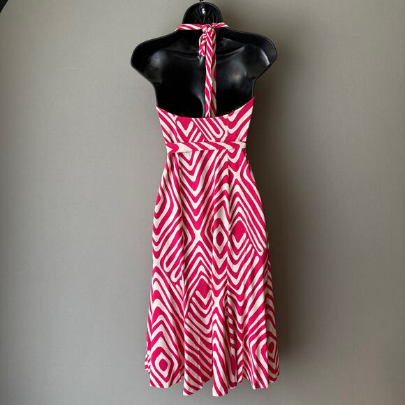 Diane von Furstenberg sz 2 pink white 100% silk midi wrap dress - Picture 10 of 10